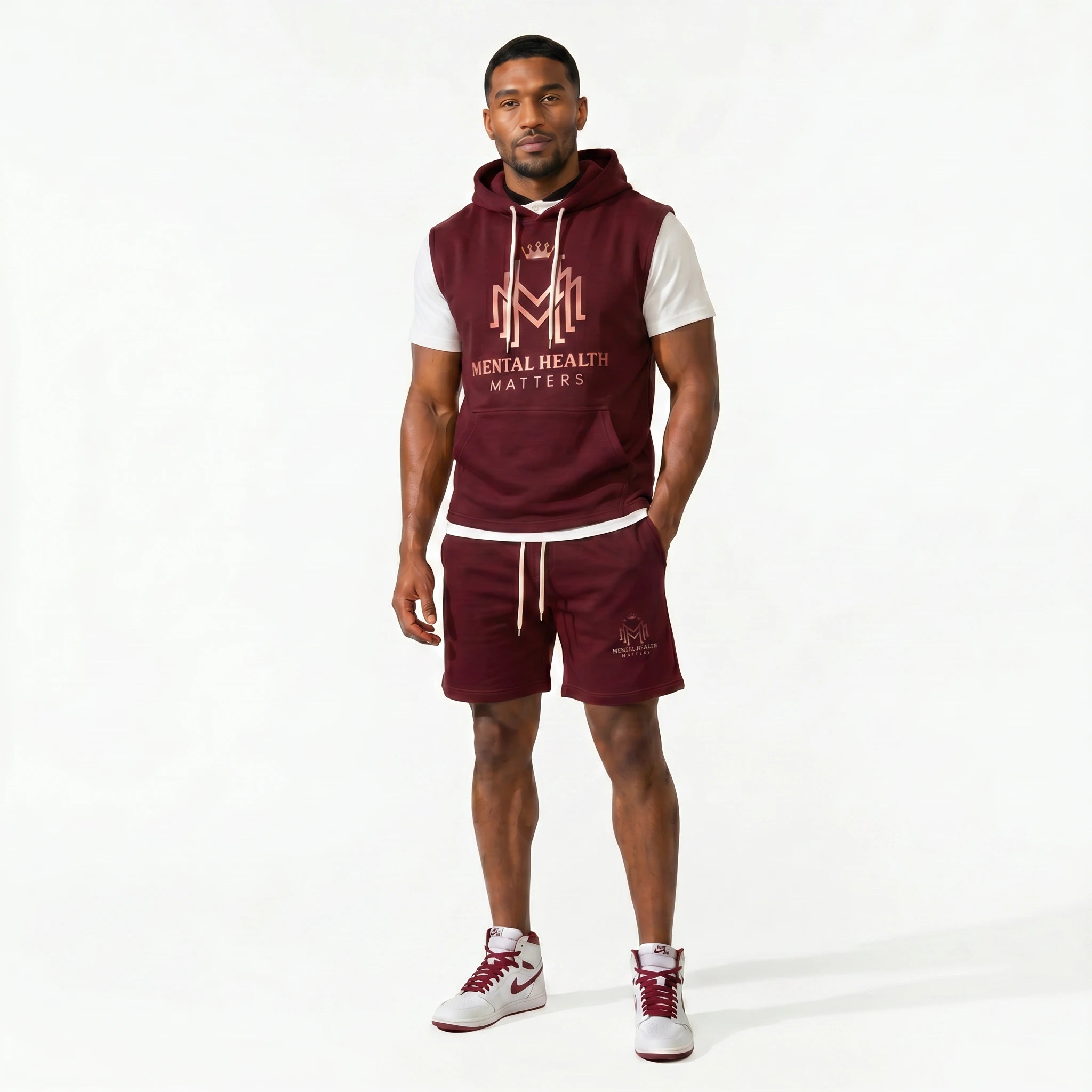 Mental Health Matters Sleeveless Hoodie & Shorts Set